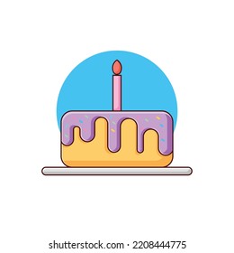 Vector Illustration Birthday Tart Cake Colorful