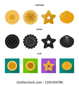 Vector illustration of biscuit and bake icon. Set of biscuit and chocolate stock vector illustration.