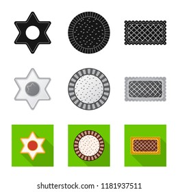 Vector illustration of biscuit and bake icon. Collection of biscuit and chocolate vector icon for stock.