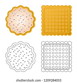 Vector illustration of biscuit and bake icon. Collection of biscuit and chocolate stock vector illustration.
