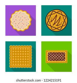 Vector illustration of biscuit and bake icon. Set of biscuit and chocolate stock symbol for web.