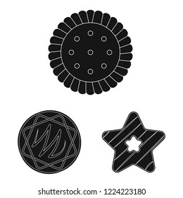 Vector illustration of biscuit and bake icon. Set of biscuit and chocolate vector icon for stock.