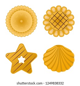 Vector illustration of biscuit and bake icon. Set of biscuit and chocolate stock symbol for web.