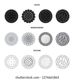 Vector illustration of biscuit and bake icon. Set of biscuit and chocolate vector icon for stock.