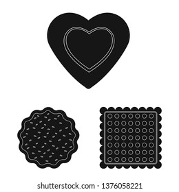 Vector illustration of biscuit and bake icon. Collection of biscuit and chocolate stock vector illustration.