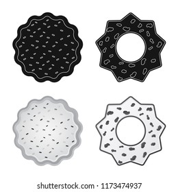 Vector illustration of biscuit and bake logo. Collection of biscuit and chocolate stock vector illustration.