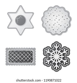 Vector illustration of biscuit and bake logo. Set of biscuit and chocolate stock vector illustration.