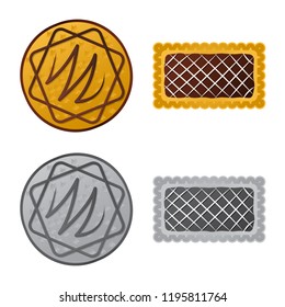Vector illustration of biscuit and bake logo. Collection of biscuit and chocolate stock vector illustration.