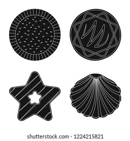 Vector illustration of biscuit and bake logo. Set of biscuit and chocolate stock symbol for web.