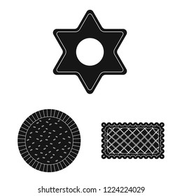 Vector illustration of biscuit and bake logo. Collection of biscuit and chocolate vector icon for stock.