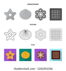 Vector illustration of biscuit and bake logo. Collection of biscuit and chocolate stock vector illustration.