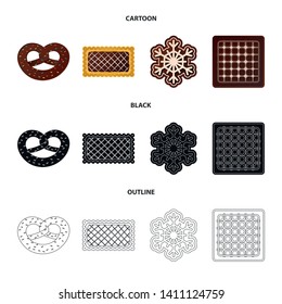 Vector illustration of biscuit and bake logo. Collection of biscuit and chocolate stock vector illustration.