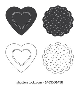Vector illustration of biscuit and bake logo. Collection of biscuit and chocolate stock symbol for web.