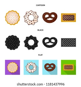 Vector illustration of biscuit and bake sign. Collection of biscuit and chocolate stock symbol for web.
