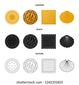 Vector illustration of biscuit and bake sign. Collection of biscuit and chocolate vector icon for stock.