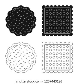 Vector illustration of biscuit and bake sign. Set of biscuit and chocolate stock symbol for web.