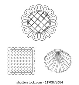 Vector illustration of biscuit and bake symbol. Set of biscuit and chocolate stock vector illustration.