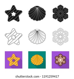 Vector illustration of biscuit and bake symbol. Set of biscuit and chocolate stock symbol for web.
