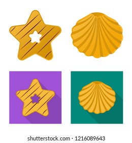 Vector illustration of biscuit and bake symbol. Set of biscuit and chocolate vector icon for stock.
