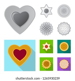 Vector illustration of biscuit and bake symbol. Collection of biscuit and chocolate vector icon for stock.
