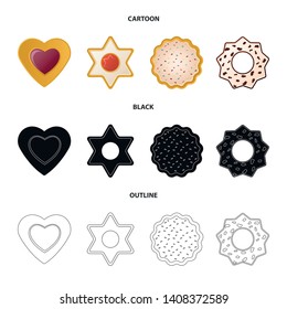 Vector illustration of biscuit and bake symbol. Collection of biscuit and chocolate stock vector illustration.