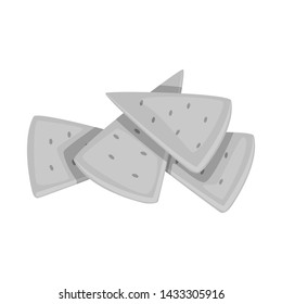 Vector illustration of biscuit and bread sign. Set of biscuit and texture stock symbol for web.