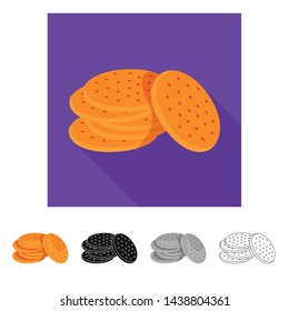 Vector illustration of biscuit and cracker logo. Set of biscuit and texture stock vector illustration.