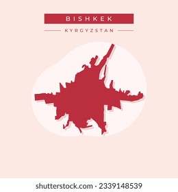 Vector illustration vector of Bishkek map Kyrgyzstan