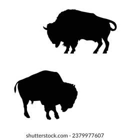 Vector Illustration of Bison Silhouette