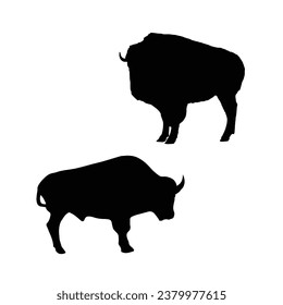 Vector Illustration of Bison Silhouette