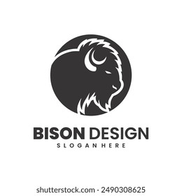 Vector illustration bison silhouette logo