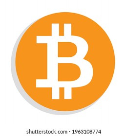 vector illustration of bitcoin btc crypto currency logo icon.  minimalist flat vector eps 10