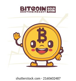 ilustración vectorial bitcoin caricatura mascota
