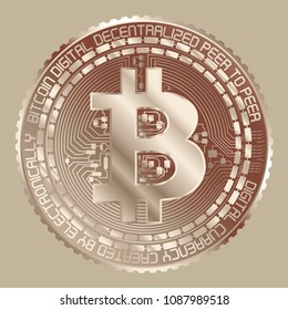 Vector illustration of Bitcoin Copper