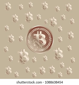 Vector illustration of Bitcoin Copper Pattern