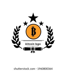 
Vector illustration of Bitcoin, crypto currency, blockchain. Fits blockchain bitcoin stickers for web or print. Bitcoin logo.