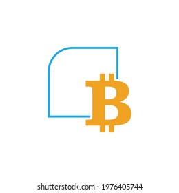 Vector illustration. Bitcoin crypto currency logo design 
