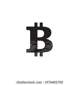 Vector illustration. Bitcoin crypto currency logo design 
