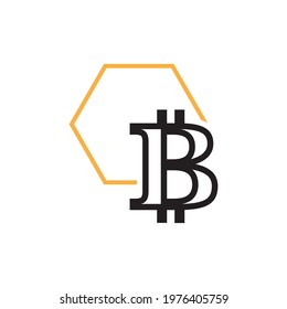 Vector illustration. Bitcoin crypto currency logo design 
