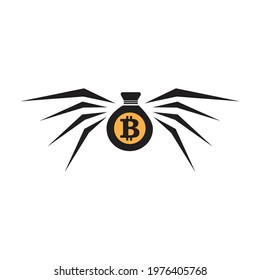 Vector illustration. Bitcoin crypto currency logo design 
