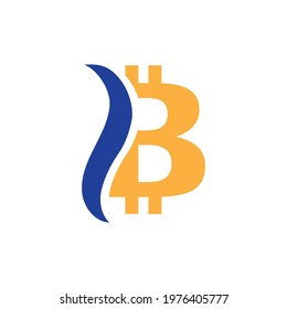 Vector illustration. Bitcoin crypto currency logo design 
