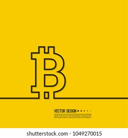 Vector illustration of  bitcoin digital cryptocurrency virtual money.  Blockchain based secure.