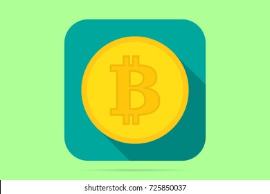 Vector illustration with bitcoin, flat design