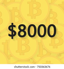 Vector illustration with bitcoin, flat design