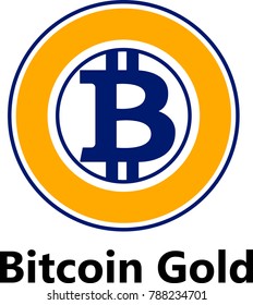 Vector Illustration Of Bitcoin Gold / BTG Cryptocurrency Coin / Virtual Money Icon / Logotype In Color