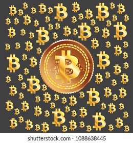 Vector illustration of Bitcoin Golden Pattern