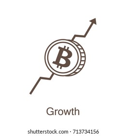 Vector illustration of Bitcoin growth icon