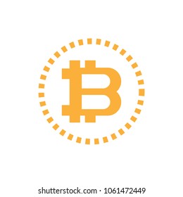 Vector illustration. Bitcoin icon sign for internet money. Bitcoin symbol and coin image. Bitcoin icon for web.