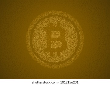 Vector illustration of bitcoin symbol consisting of digits and letters