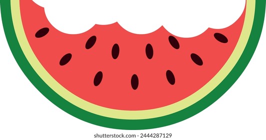 Mordeduras de Ilustración vectorial comiendo fruta de sandía